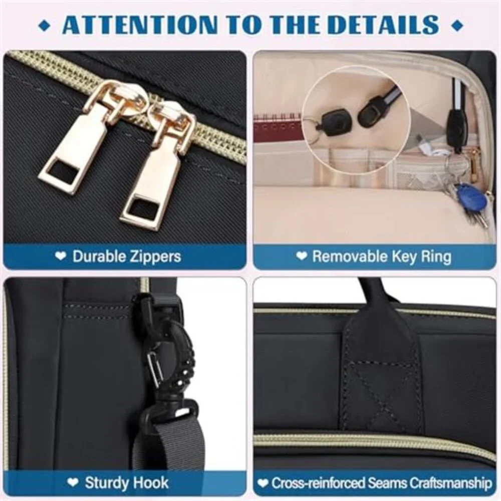 Women's Laptop Bag Briefcase Waterproof Messenger Shoulder Bag, 17.3 Inch